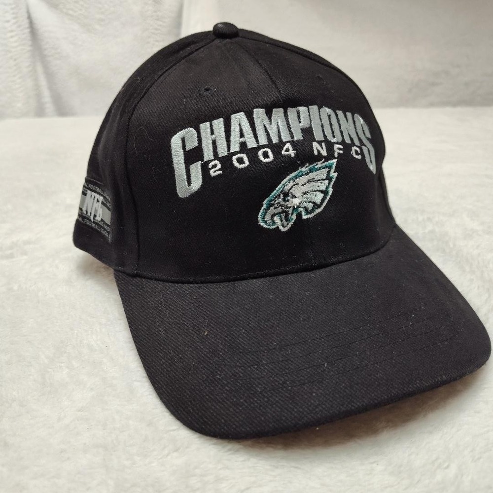 Philadelphia Eagles Hat Cap Strap Back Mens One Size Black NFL Football NFL 2004